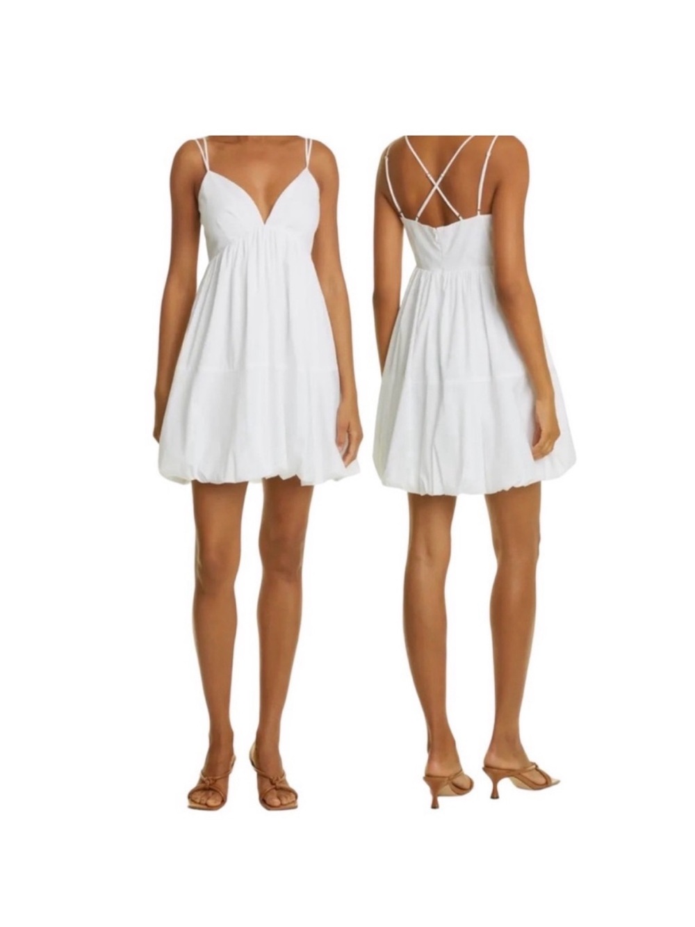 Cinq à Sept White Bubble Hem Mini Dress – Size 0
